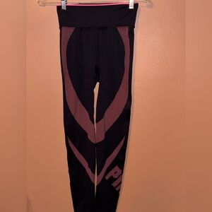 PINK VICTORIA’S SECRET Womens Leggings SIZE SM COLORBLOCK PNK/BLK